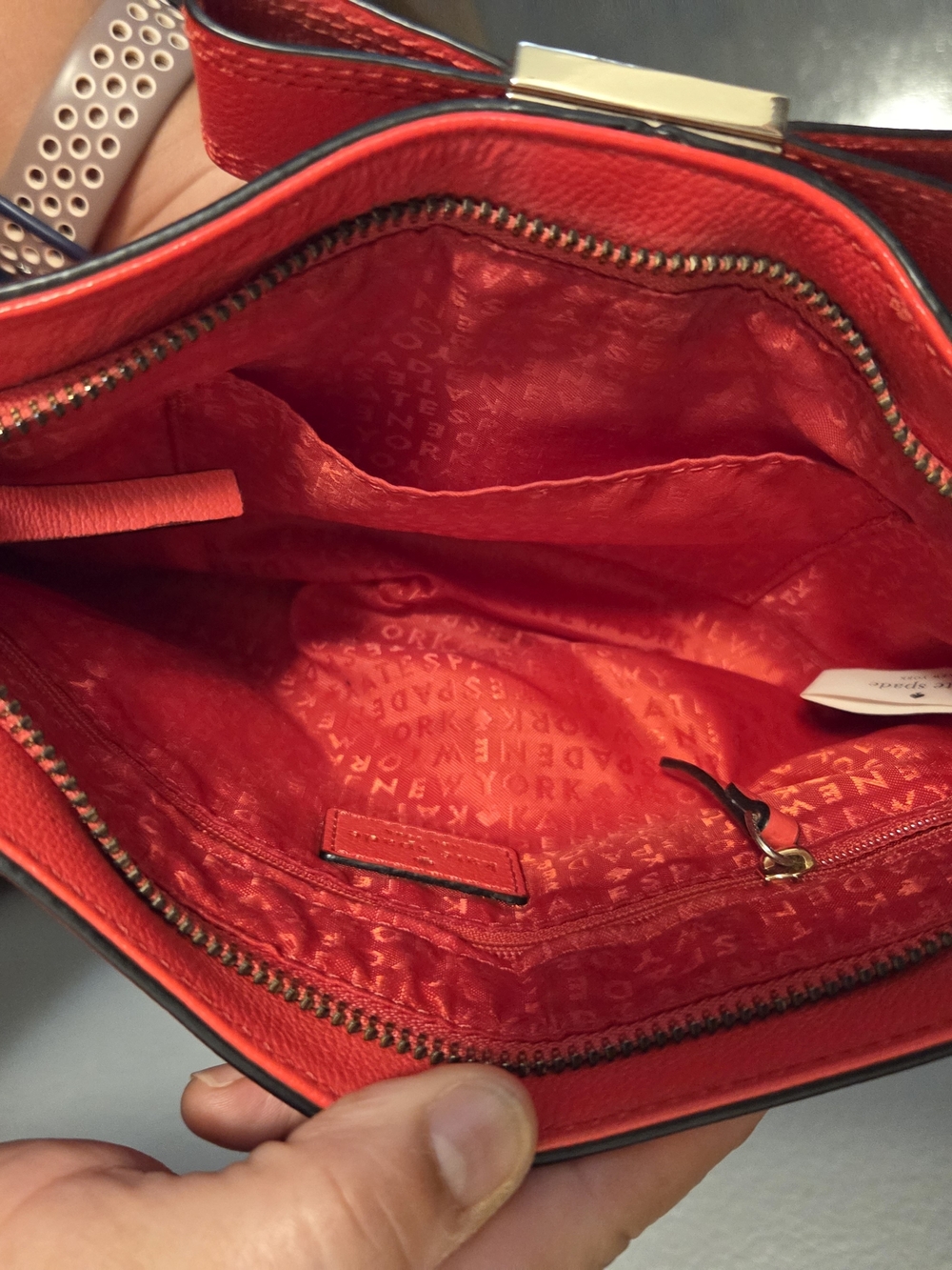 Red/Orange Women's Leather Crossbody Bag